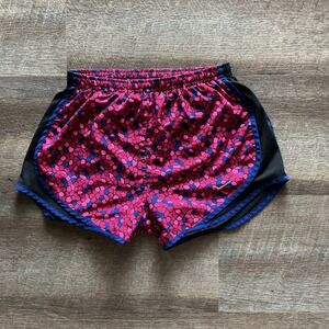 Nike Dri-FIT Running Shorts Women's Size Small Pink Blue Mosaic Print Athletic